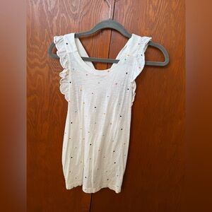 LOFT White Top with Multicolor Dots